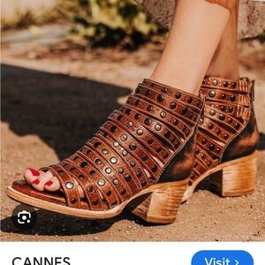 Freebird Cannes open toe leather booties